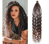 24 Inch Curly Ended Dreadlock Extensions 20 Strands/Pack Soft Handmade Synthetic Dreads SE Braids Dreads Locs Extensions 1B/30