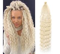24 Inch Curly Ended Dreadlock Extensions 20 Strands/Pack Soft Handmade Synthetic Dreads SE Braids Dreads Locs Extensions 613 Blonde