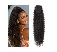 24 Inch Curly Ponytail Extensions Synthetic Deep Wave Drawstring for Black Women Human Hair Feeling With Clip In Thick Natural Hairpiece Hair Extension for Daily Use(2)