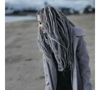 24 Inch Dreadlock Extensions 20 Strands Ombre Grey Single Ended Hippie Dreads 0.6 cm Width Loc Extensions Reggae Style Synthetic Crochet Hair for Women (1B/Grey)