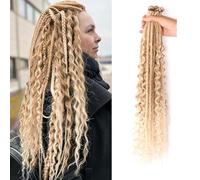 24 Inch Elastic Dread Ponytail Boho Synthetic Dreadlock Extensions Hippie Single Ended Dreads 0.6 Cm Width Crochet Long Curly Hair For Women(27/613)