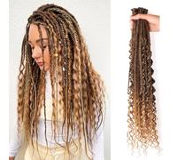 24 Inch Elastic Dread Ponytail Boho Synthetic Dreadlock Extensions Hippie Single Ended Dreads 0.6 Cm Width Crochet Long Curly Hair For Women(T1B/27)