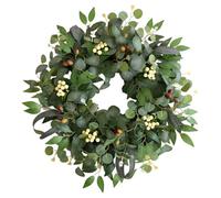 24 Inch Eucalyptus Wreaths for Front Door,Spring Summer Fall Autumn Winter Wreaths,Large Eucalyptus Greenery Wreath with Olive Leaves Berries for Front Door Outdoor Farmhouse Decor All Seasons