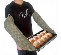 24 Inch Extra Long Oven Mitts Heat Resistant Cotton Lining Oven Thick Gloves Kitchen Food Service Mittens for Pot Holders Cooking Baking BBQ (24 Inch Green -1pair)