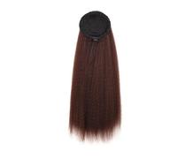 24 inch Fluffy Thick Synthetic Drawstring Ponytails,Yaki Straight Ponytail Extension for Black Women Hair Extension for Daily Use(33)