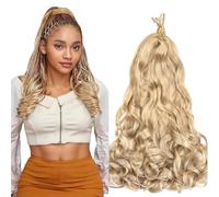24 Inch French Curly Braiding Hair 6 Packs Loose Wave Spiral Curly Crochet Hair for Black Women Pre Stretched (613#)