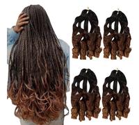 24 Inch French Curly Braiding Hair 6 Packs Loose Wave Spiral Curly Crochet Hair for Black Women Pre Stretched (C16)