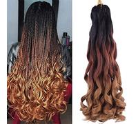 24 Inch French Curly Braiding Hair 6pack Loose Wavy Spiral Curl French Crochet Braid Hair Synthetic Pre Stretched Bouncy Braid Hair Extensions (C14)