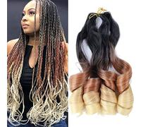 24 Inch French Curly Braiding Hair 6pack Loose Wavy Spiral Curl French Crochet Braid Hair Synthetic Pre Stretched Bouncy Braid Hair Extensions (C15)