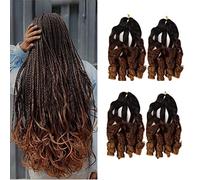 24 Inch French Curly Braiding Hair 6pack Loose Wavy Spiral Curl French Crochet Braid Hair Synthetic Pre Stretched Bouncy Braid Hair Extensions (C16)
