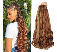24 Inch French Curly Braiding Hair 6pack Loose Wavy Spiral Curl French Crochet Braid Hair Synthetic Pre Stretched Bouncy Braid Hair Extensions (P27/30)