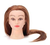 24 Inch Hairdressing Training Head Mannequin, 100% High Temperature Synthetic Fiber Hair with Clamp Stand, for Braiding Styling Cutting, Cosmetology Manikin for Hairdressers Beginners