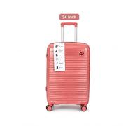 24 Inch Hardshell Suitcase, Light Blue, Lightweight, 360° Spinner Wheels, 65x43x25 cm (Rose Gold)