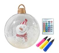 24 Inch Inflatable Balls Decoration, Christmas PVC Inflatable Decorative Decoration With LED Lights,Giant Christmas Holiday Outdoor Ornaments for Yard & Pool Garden (Santa Claus)