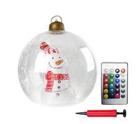 24 Inch Inflatable Christmas Bauble - Led Light-Up Giant Xmas Decoration With Remote, Outdoor Yard Decor For Christmas,Base Weatherproof Outdoor Reusable Inflatable Christma Balls (C)