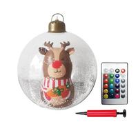 24 Inch Inflatable Christmas Bauble - Led Light-Up Giant Xmas Decoration With Remote, Outdoor Yard Decor For Christmas,Base Weatherproof Outdoor Reusable Inflatable Christma Balls (D)