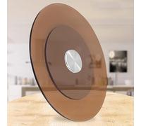 24-Inch Lazy Susan Turntable for Dining Table - Rotating Kitchen Tray Smooth & Silent Spin 8mm Thick Available in Black/Brown/Clear - Perfect for Entertaining