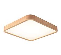 24 Inch LED Flush Mount Ceiling 48W Dimmable Thin Boutique Decoration Ceiling Light Fixture Wood Edge Ceiling Light for Indoor Living Room Lighting-White 60cm