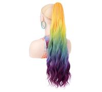 24 Inch Long Wave Curly Pony Tail Hair Extensions for Women,Fluffy Natural Looking Synthetic Hairpiece for Daily Use Hair Extension for Daily Use(JCOS09-E5)