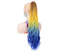 24 Inch Long Wave Curly Pony Tail Hair Extensions for Women,Fluffy Natural Looking Synthetic Hairpiece for Daily Use Hair Extension for Daily Use(JCOS09-E10)