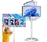 24-Inch Portable Smart TV on Wheels with Touch Screen Monitor | 8-core CPU Qualcomm | Built-in 10000mAh Battery | 8MP Webcam | Android 12 OS | Full Swivel Rotation | Remote Control 24inch-8+128G