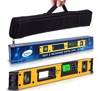 24-Inch Professional Digital Magnetic Level - IP54 Dust and Waterproof Electronic Level Tool - Get Master Precision with Shefio Smart Level 2 AA Batteries + Carrying Bag