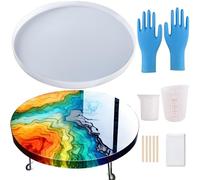 24 Inch Resin Table Molds, Extra Large Round Silicone Molds for Epoxy Tabletop, River Table, Coffee Table, Cutting Board, DIY Resin Art, Home Decoration
