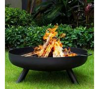 24 Inch Round Outdoor Fire Pit With Folding Legs ,patio, Garden & Camping Heater