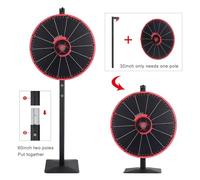 24 inch Spinner Prize Wheel Adjustable Height with Stand, 14 Slots Tabletop & Floor Roulette Wheel of Fortune, Spinning Customize Erasable Whiteboard Tools Included for Game Party,A