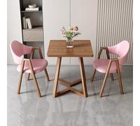 24 inch Square Dining Table Set, 1 Small Coffee Table 2 Faux Leather/Fabric Chairs,Reception Negotiation Table,Upholstered Chairs Armchairs,for Kitchen,Reception Room Office, Multiple colors(Military