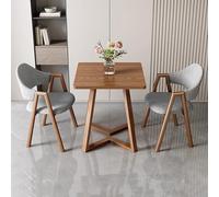 24 inch Square Dining Table Set, 1 Small Coffee Table 2 Faux Leather/Fabric Chairs,Reception Negotiation Table,Upholstered Chairs Armchairs,for Kitchen,Reception Room Office, Multiple colors(Military
