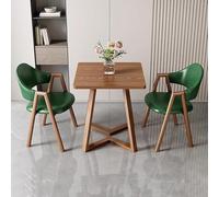 24 inch Square Dining Table Set, Reception Negotiation Table 1 Small Coffee Table 2 Faux Leather Chairs, Upholstered Chairs Armchairs,for Kitchen,Reception Room Office(Size:Faux leather,Color:I)
