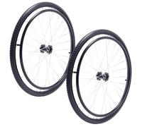 24 Inch Wheelchair Rear Wheel Replacement, 24x1 1/4 Anti Slip Solid PU Tire, Manual Wheelchair Rear Wheel Assembly