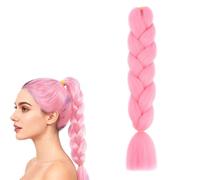 24 Inches Braiding Hair,9 Colorful Braiding Hair Extensions for Women Girl,Purple twist Braid Long High Temperature Braids Extensions for Women Plait Coloured Synthetic Wig (2, pink)