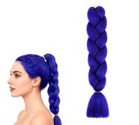 24 Inches Purple Braiding Hair, Long Braids Extensions Hair Colorful Synthetic Hair for Braid Human Braiding Hair Purples Hair Extensions for Women Plait Coloured Synthetic Wig (G, 1PC)