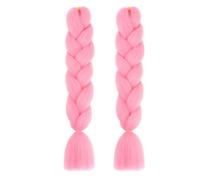 24 Inches Purple Braiding Hair, Long Braids Extensions Hair Colorful Synthetic Hair for Braid Human Braiding Hair Purples Hair Extensions for Women Plait Coloured Synthetic Wig (C, 2PC)
