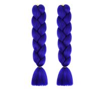 24 Inches Purple Braiding Hair, Long Braids Extensions Hair Colorful Synthetic Hair for Braid Human Braiding Hair Purples Hair Extensions for Women Plait Coloured Synthetic Wig (G, 2PC)