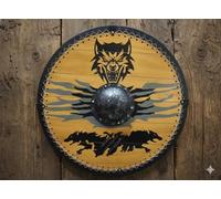 24 Inches Round Dragon Designed Wooden Viking Shield Cosplay Decorative Medieval Role Paly Accessorie Purpose