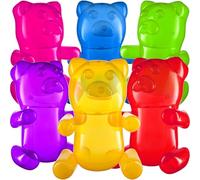 24" Inflatable Gummy Bears (Pack of 6) Huge Blow Up Pool Toys, Fun Photo Booth Props and Big Gummy Bear Decorations for Kids Birthday Parties and Themed Candy Land Party Decor Supplies