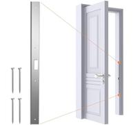 24" Interior Door Jamb Repair Kit for Interior Doors，Extended Door Strike Plate Reinforcement Plate for Interior Door Deadbolt, Fit Any Interior Door Jamb Door Frame (Satin Nickel)