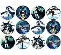 24 Japanese Anime Theme Edible Wafer Cup Cake Toppers (Black Rock Shooter)