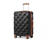 24" K2395L - Ultralight ABS and Polycarbonate Bumpy Diamond Suitcase with TSA Lock - Medium - Black and Brown