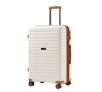 24" KSK2595 - Hard Shell Scratch-Resistant PP Luggage with Cup Holder, TSA Lock & Expandable Design-Check-in Luggage for Travel - Medium - Beige and Brown