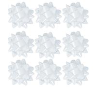 24 Large Gift Bows, White, Satin Finish, 3.5 inches, Bows for Gift Wrapping and Presents,Christmas Bows,for Parties, Birthdays, Weddings or Other Holidays. (White)