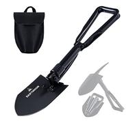 24" Larger Folding Shovel, High Carbon Steel Collapsible Shovel for Camping, Hiking, Digging, Backpacking, Sawing, Car Emergency, Portable Lightweight Survival Snow Shovel, Entrenching Tool