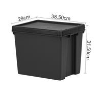 Wham Bam Recycled Storage Box and Lid Black 36Ltr