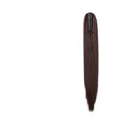 24" Long Straight Synthetic Ponytail Hair Extension with Claw Clip - Heat Resistant Natural Wave Hairpiece for Women(B)