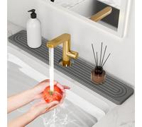 24'' Longer Faucet Mat for Kitchen Sink [Diatomite Stone Super Fast Drying] Stone Faucet Mat for Kitchen Sink Splash Guard Sinks Stones Quick Dry Around Faucets Stones Drying Mats Bathroom