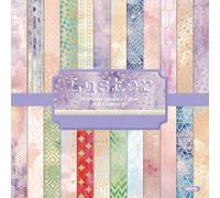 24 Mermaid Scale Scrapbook Paper Sheets, 6" x 6" Glitter Scales, Great for DIY Cards, Journals, Gift Wrap (B)