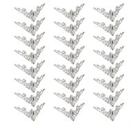 24 Metal Corner Edge Protectors Designed for Use with For Books, ScrapFor Books, Jewelry Boxes, and Photo Frames Featuring Robust Iron for Lasting Protection and Style (White)